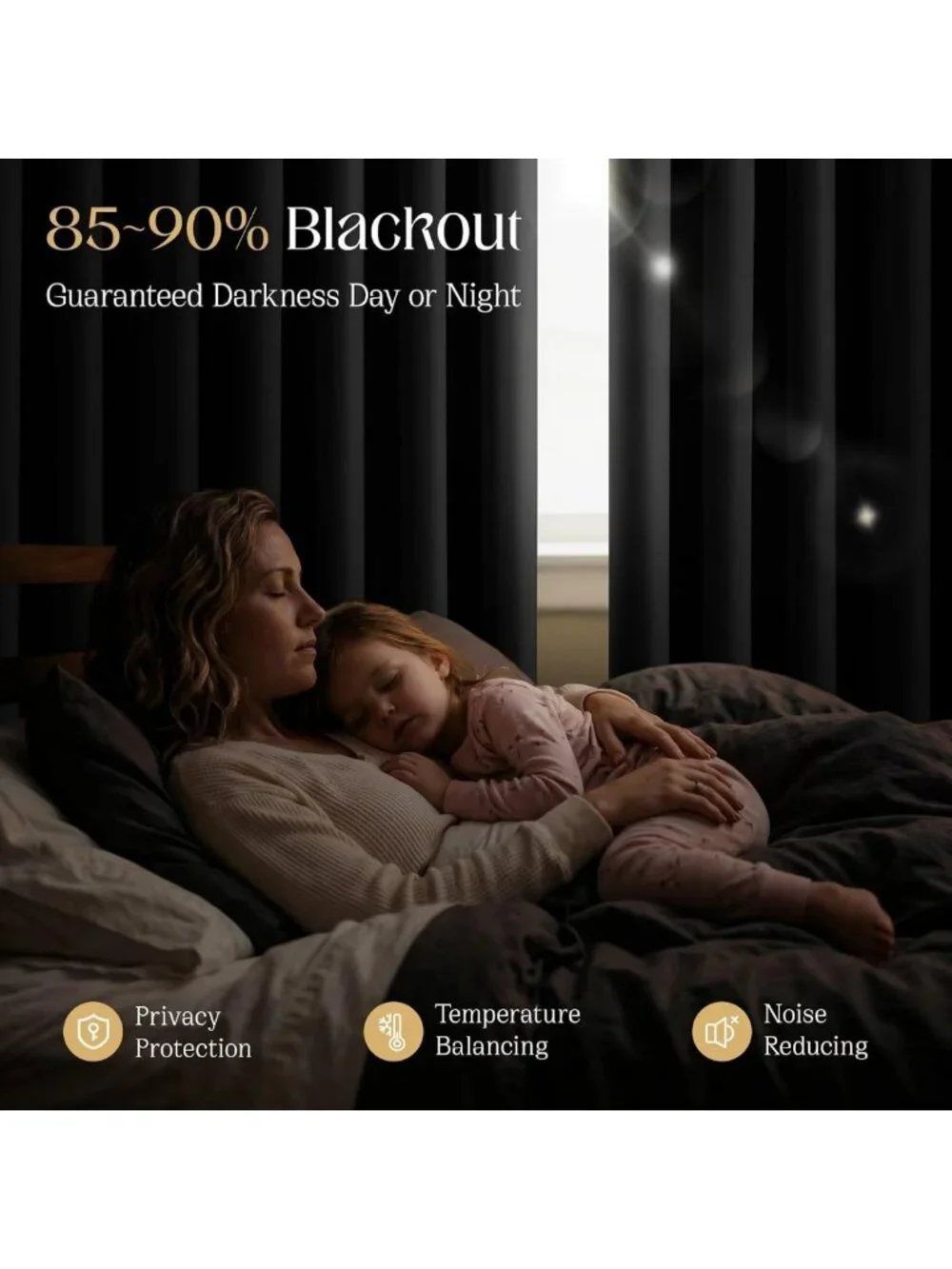84-Inch Blackout Curtains - 2 Panel Set, Rod Pocket Thermal Room Darkening